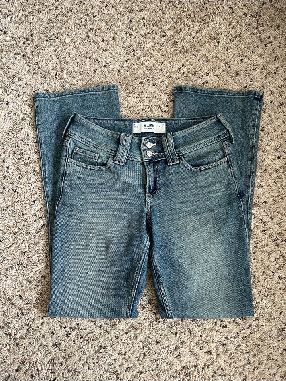 Hollister Low-Rise Bootcut Jeans Light Wash Size 0 Regular